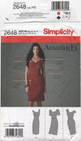 Simplicity 2648 Amazing Fit Princess Seam Dress with Scoop or V-Neckline, Uncut, Factory Folded, Sewing Pattern Size 6-14