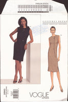 Vogue 2660 Geoffrey Beene Fitted, Straight Dress, Uncut, F/Folded, Sewing Pattern Size 8-12