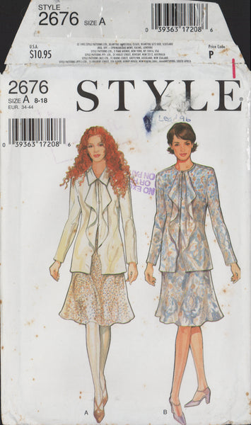 Style 2676 Sewing Pattern, Skirt and Blouse, Size 8-18, Partially Cut, Complete