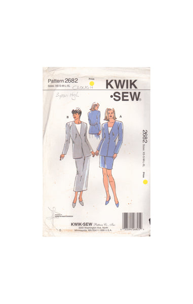 Kwik Sew 2682 Sewing Pattern, Misses' Jackets and Skirts, Size XS-XL, Uncut, Factory Folded