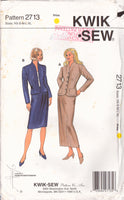 Kwik Sew 2713 Sewing Pattern, Women's Suits, Size XS-S-M-L, Cut, Complete