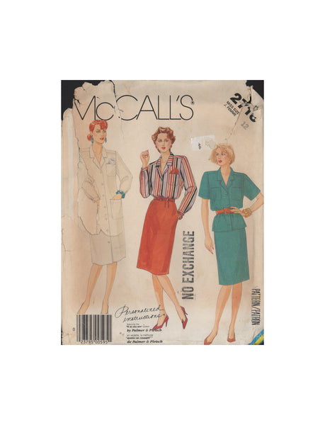 McCall's 2718 Sewing Pattern, Dress, Skirt and Shirt, Size 12, CUT, COMPLETE