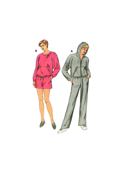 Kwik Sew 2721 Pants, Shorts and Shirt with or without Hood, Uncut, F/Folded, Sewing Pattern Size 31.5-45
