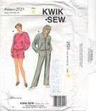 Kwik Sew 2721 Pants, Shorts and Shirt with or without Hood, Uncut, F/Folded, Sewing Pattern Size 31.5-45