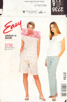 McCall's 2735 Sewing Pattern Top Pants Shorts Size 8-14 Uncut Factory Folded