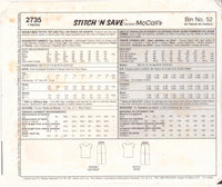 McCall's 2735 Sewing Pattern Top Pants Shorts Size 8-14 Uncut Factory Folded