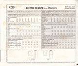 McCall's 2735 Sewing Pattern Top Pants Shorts Size 8-14 Uncut Factory Folded