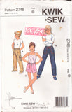 Kwik Sew 2748 Sewing Pattern Girls' Pants Shorts, Cut, Complete, Size 8-14