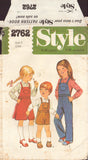 Style 2762 Children's Dungarees, Pinafore & Shirt, Size 2, Cut, Complete