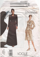 Vogue 2764 Oscar de la Renta Formal Jacket and Skirt, Uncut, F/Folded, Sewing Pattern Size 12-16
