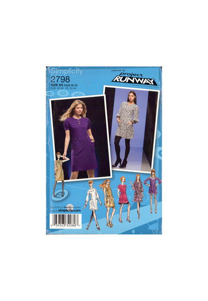 Simplicity 2798 Sewing Pattern, 2-Length Dress, Size 4-12, Uncut, Factory Folded