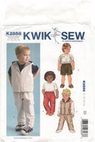 Kwik Sew 2858 Toddlers' Pants, Shorts and Vest, Uncut, Factory Folded Sewing Pattern Multi Size T1-T4