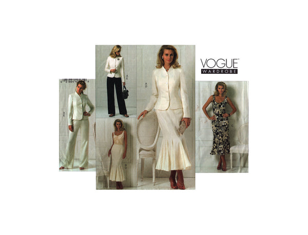 Vogue 2898 Jacket, Top, Dress, Skirt and Pants, Uncut, F/Folded, Sewing Pattern Size 10-14
