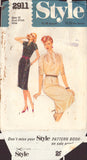 Style 2911 Sewing Pattern, Dress, Size 12, Cut, Complete