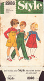 Style 2926 Sewing Pattern, Children's Dungarees, Culottes and Pinafore , Size 5, Partially Cut, Complete