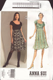 Vogue 2927 Anna Sui A-Line Empire Waist Dress, Uncut, F/Folded, Sewing Pattern Size 6-12
