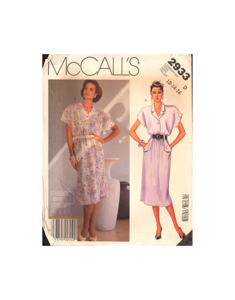 McCall's 2933 Dress and Belt, Sewing Pattern, Size 12-14-16, CUT, COMPLETE