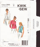 Kwik Sew 2966 Sewing Pattern, Women's Shirts, Size XS-S-M-L-XL, Uncut, Factory Folded