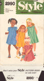 Style 2990 Sewing Pattern, Girls' Dress, Size 4, Cut, Complete