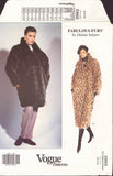 Vogue 2993 Donna Salyers Faux Fur Winter Coat in Two Lengths, Uncut, F/Folded, Sewing Pattern Size 6-14