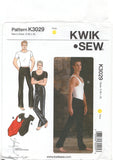 Kwik Sew 3029 Men's Dancewear: Leotard, Midriff Top and Straight Pants, Uncut, F/Folded, Sewing Pattern Size 34-48