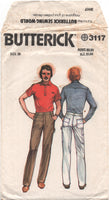 Butterick 3117 Men's Straight Leg Pants with Shaped Waistband, Cut, Complete Size 38