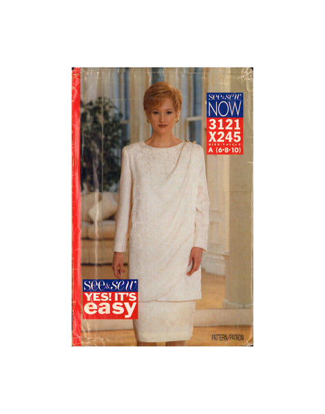 Butterick 3121 Sewing Pattern Top and Skirt Size 6-8-10 Uncut Factory Folded