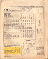 McCall's 3161 Sewing Pattern Dress or Tunic, Pants, Size 16.5, Cut, Complete