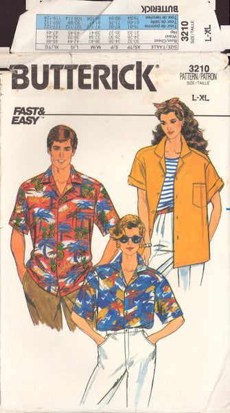Butterick 3210 Sewing Pattern Shirt Size L-XL Uncut Factory Folded