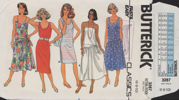 Butterick 3287 Sewing Pattern, Dress, Size 6-8-10, Cut, Complete