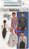 Butterick 3345 Evening Jackets and Cape, Uncut, Factory Folded, Size 12-16
