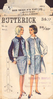 Butterick 3400 Sewing Pattern, Skirt,  Blouse and Jacket or Coat, Size 16, Cut, Complete
