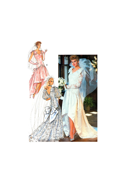 Butterick 3510 Bridal Gown with Drop Waist and Waterfall Skirt, Uncut, Factory Folded Sewing Pattern SIze 14-18