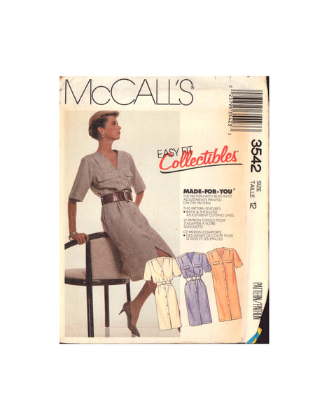 McCall's 3542 Sewing Pattern Dress And Belt Size 12 Uncut Factory Folded