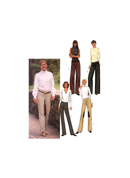 Butterick 3574 Tapered or Straight Leg Low Rise Pants, Uncut, Factory Folded Sewing Pattern Size 6-10