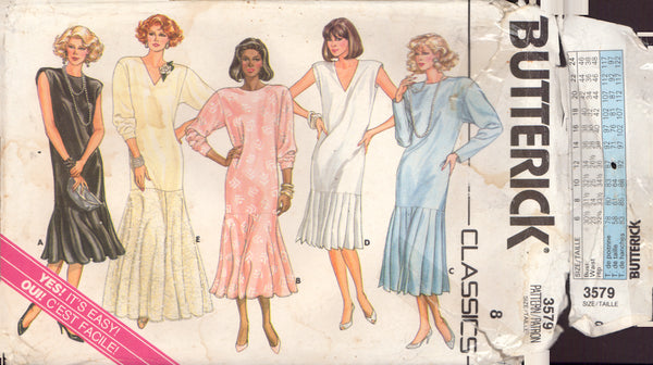 Butterick 3579 Sewing Pattern, Dress, Size 8, Cut, Complete