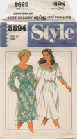 Style 3594 Pullover Peasant Dress Elbow Length or Long Sleeves, Uncut, Factory Folded, Sewing Pattern Size 12