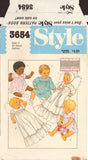 Style 3654 Sewing Pattern Babies' Christening Robe, Bonnet, Nightdress or Dress, Cut, Complete, Size Newborn-12 months