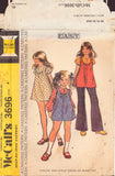 McCall's 3696 Sewing Pattern, Girls' Dress and Top, Size 6, Cut, Complete