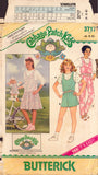 Simplicity 3717 Sewing Pattern, Girls' Jumper, Jumpsuit, Top & Transfer, Size 4-5-6, Partially Cut, Complete