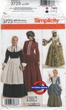 Simplicity 3723 Women's Colonial, Pilgrim Costumes, Uncut, Factory Folded, Size 6-12
