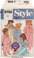Style 3732 Child's Nightdress, Pajamas and Robe, Uncut, Factory Folded Sewing Pattern Size 2 Breast 53 cm