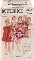 Butterick 3743 Child's Nightgown or Pajamas, Uncut, Factory Folded, Sewing Pattern Breast 24 (61 cm)