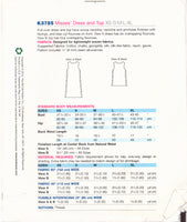 Kwik Sew 3755 Sewing Pattern, Dress and Top, Size XS-S-M-L-XL, Neatly Cut, Complete