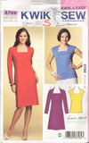 Kwik Sew 3756 Sewing Pattern, Dress and Top, Size XS-S-M-L-XL, Uncut, Factory Folded