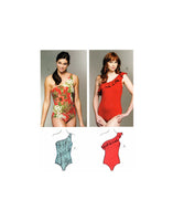 Kwik Sew 3780 One Shoulder Swimsuits with Optional Flounce, Uncut, F/Folded, Sewing Pattern Size XS-XL