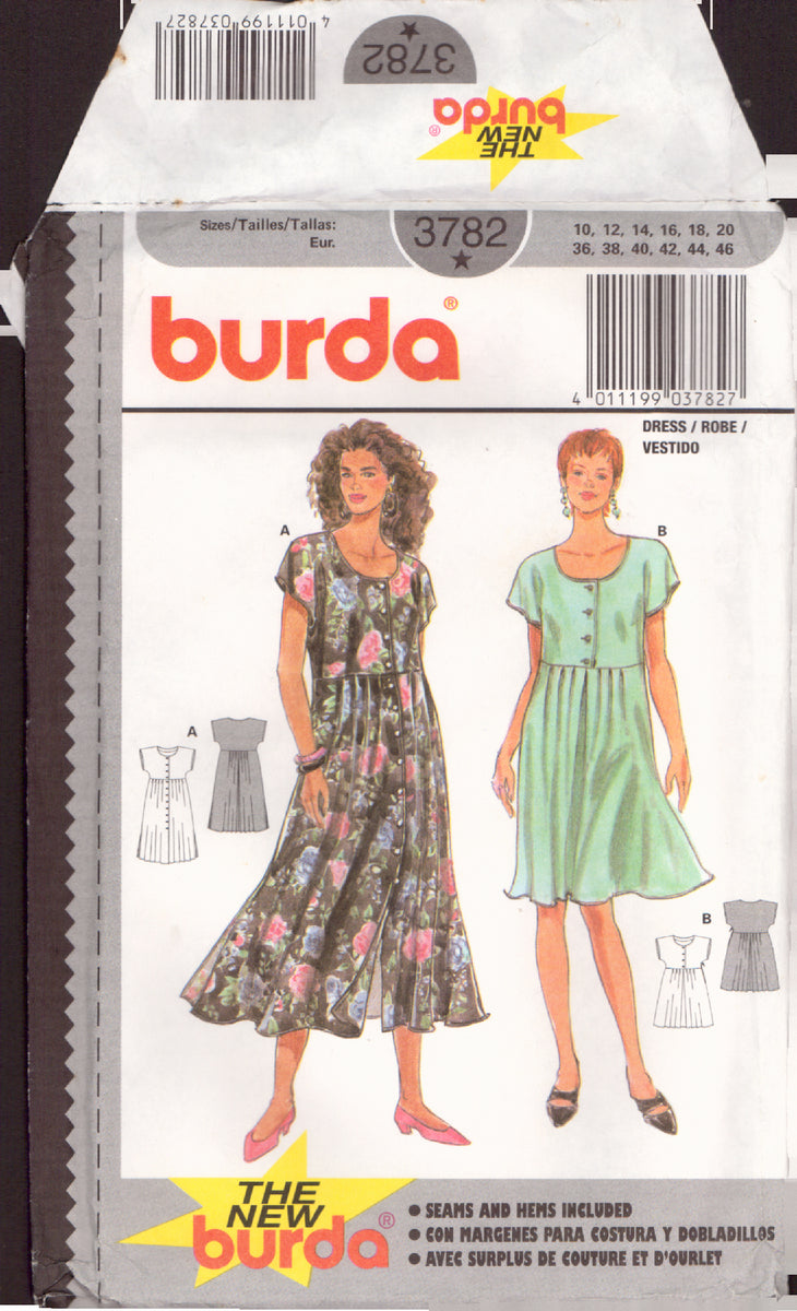 Burda 3782 Sewing Pattern, Dress, Size 10-20, Uncut, Factory Folded ...
