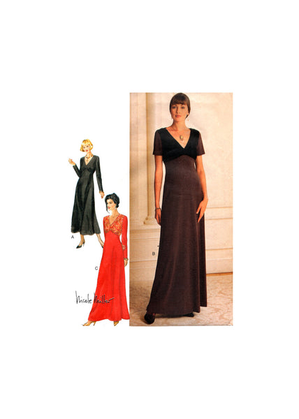 Butterick 3799 Nicole Miller Evening Dress in Two Lengths, Uncut, Factory Folded Sewing Pattern Size 6-10