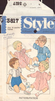 Style 3817 Sewing Pattern Babies' Dress and Romper, Size 18 months, Cut, Complete