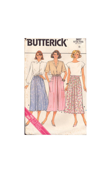 Butterick 3827 Sewing Pattern, Skirt, Size 8, Cut, Complete